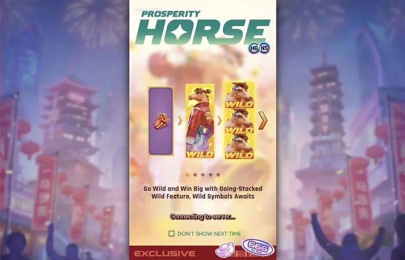 Prosperity Horse - gestapelde Wilds op de rollen